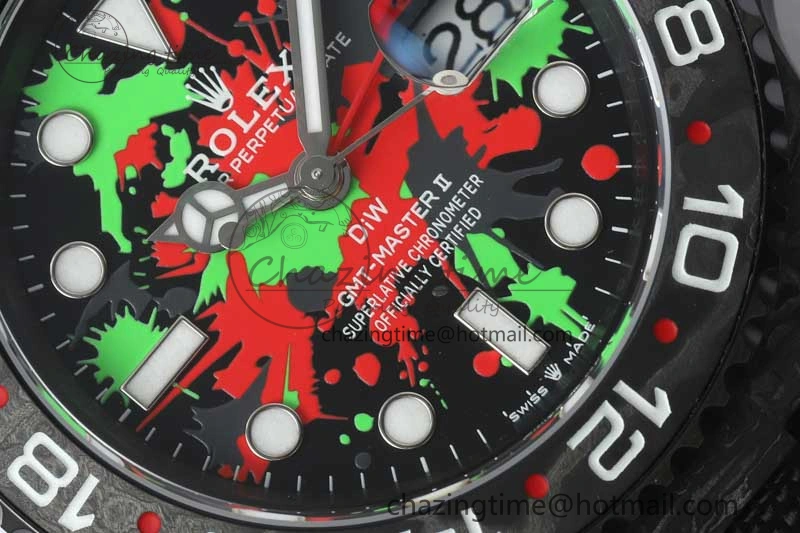 GMT DIW Carbon V6F 1:1 Best Edition Green Red Dial on Black Nylon Strap VR3186 CHS DailyWear 4767