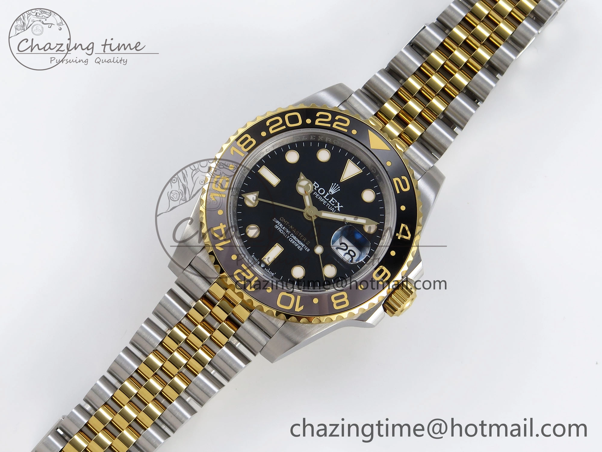 Supportive GMT MASTER II 126713 904L SS APF 1:1 BEST EDITION BLACK DIAL ON JUBILEE BRACELET VR3285 CHS 1833