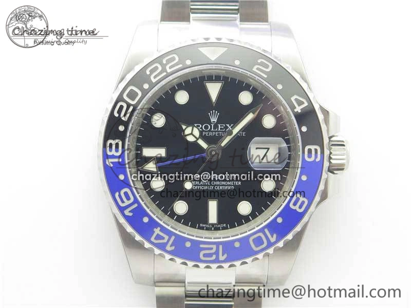 GMT-Master II 116710 BLNR Black Blue Ceramic 904L Steel 1:1 Noob Best Edition A3186 V10 (Correct Hand Stack) Modern 3216