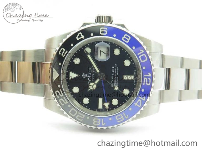 GMT-Master II 116710 BLNR Black Blue Ceramic 904L Steel 1:1 Noob Best Edition A3186 V10 (Correct Hand Stack) Modern 3216