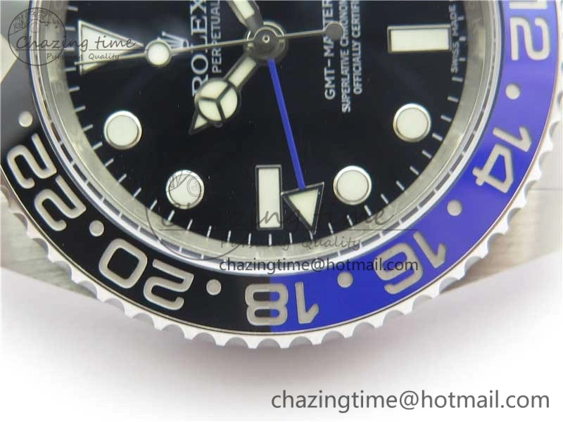 GMT-Master II 116710 BLNR Black Blue Ceramic 904L Steel 1:1 Noob Best Edition A3186 V10 (Correct Hand Stack) Modern 3216