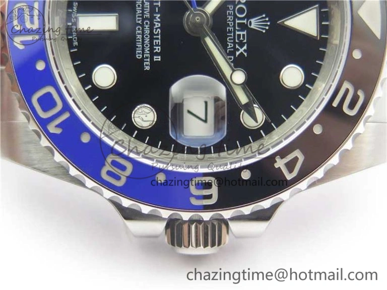 GMT-Master II 116710 BLNR Black Blue Ceramic 904L Steel 1:1 Noob Best Edition A3186 V10 (Correct Hand Stack) Modern 3216