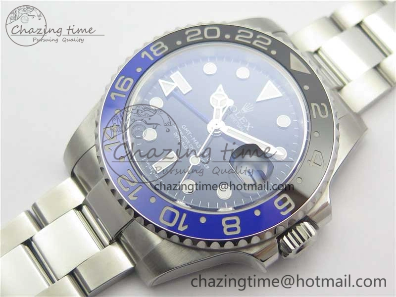 GMT-Master II 116710 BLNR Black Blue Ceramic 904L Steel 1:1 Noob Best Edition A3186 V10 (Correct Hand Stack) Modern 3216