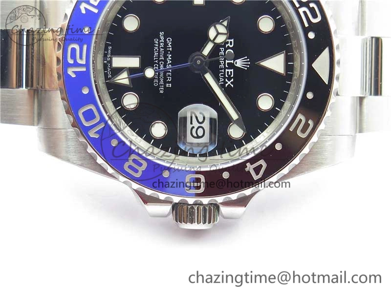GMT-Master II 116710 BLNR Black Blue Ceramic 904L Steel Noob 1:1 Best Edition SA3186 CHS V StreetReady 2876