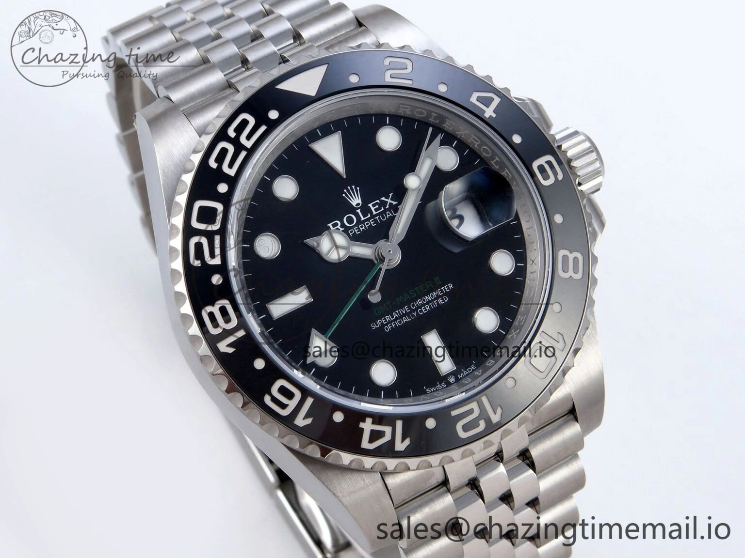 Stretchable GMT Master II 116710 GRNR QF+ 1:1 Best Edition 904L Steel Black Dial on SS Bracelet SH 859