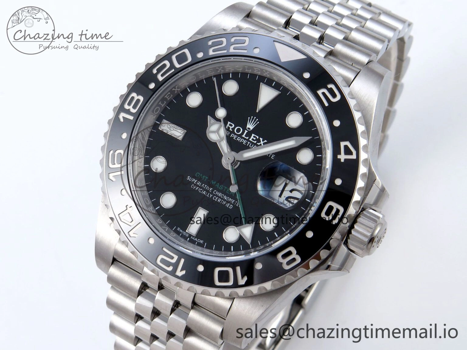Stretchable GMT Master II 116710 GRNR QF+ 1:1 Best Edition 904L Steel Black Dial on SS Bracelet SH 859