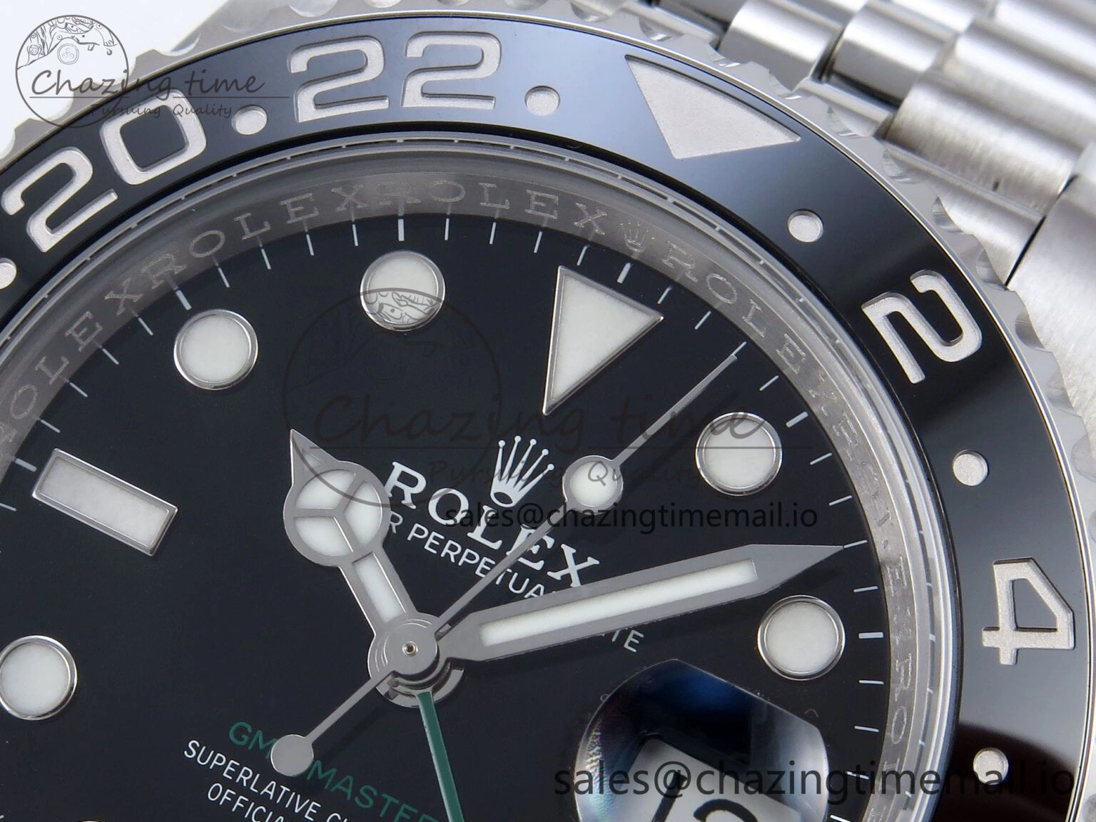 Stretchable GMT Master II 116710 GRNR QF+ 1:1 Best Edition 904L Steel Black Dial on SS Bracelet SH 859