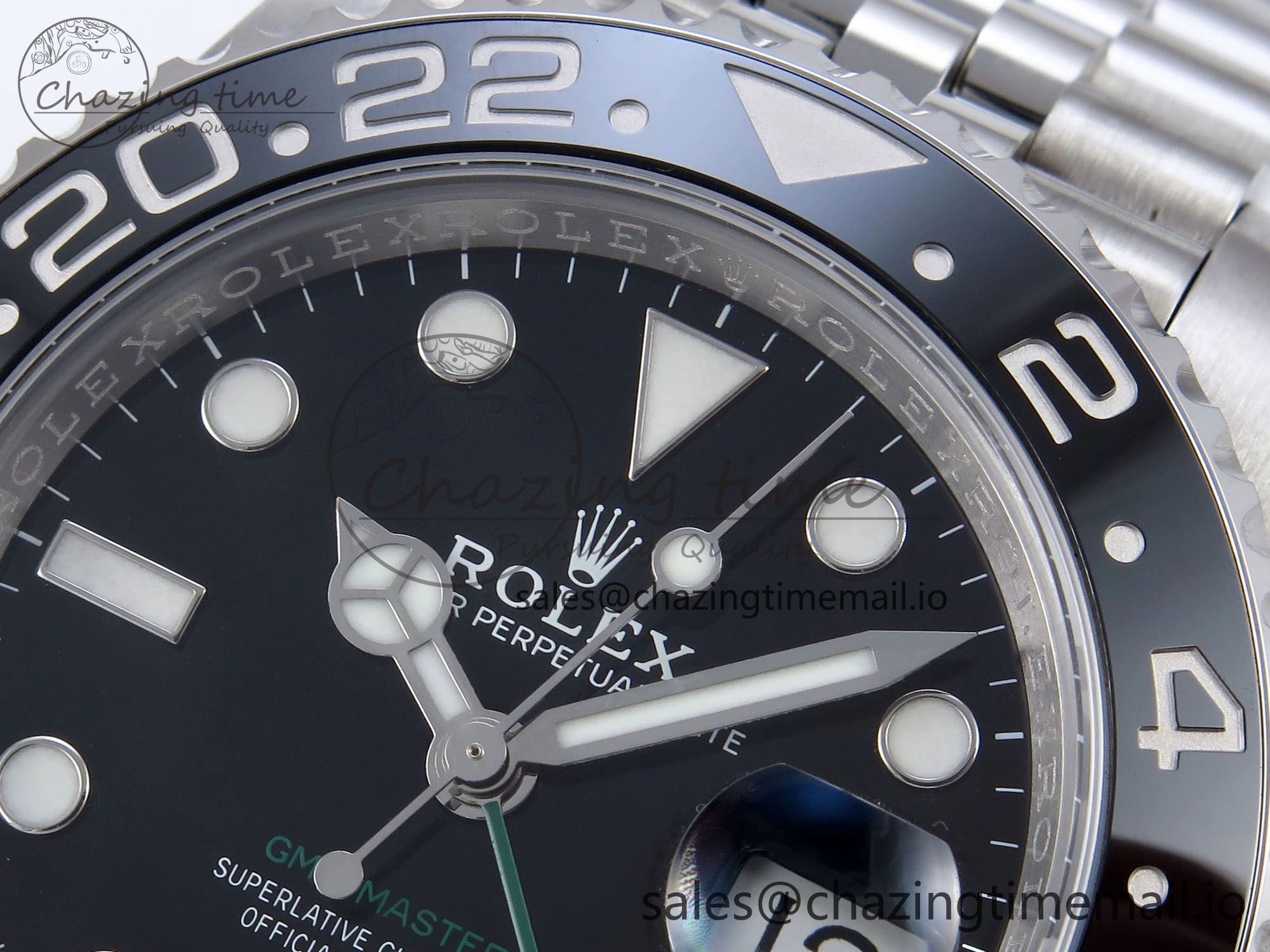 Stretchable GMT Master II 116710 GRNR QF+ 1:1 Best Edition 904L Steel Black Dial on SS Bracelet SH 859