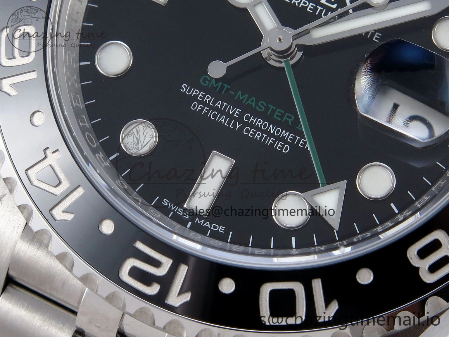 Stretchable GMT Master II 116710 GRNR QF+ 1:1 Best Edition 904L Steel Black Dial on SS Bracelet SH 859