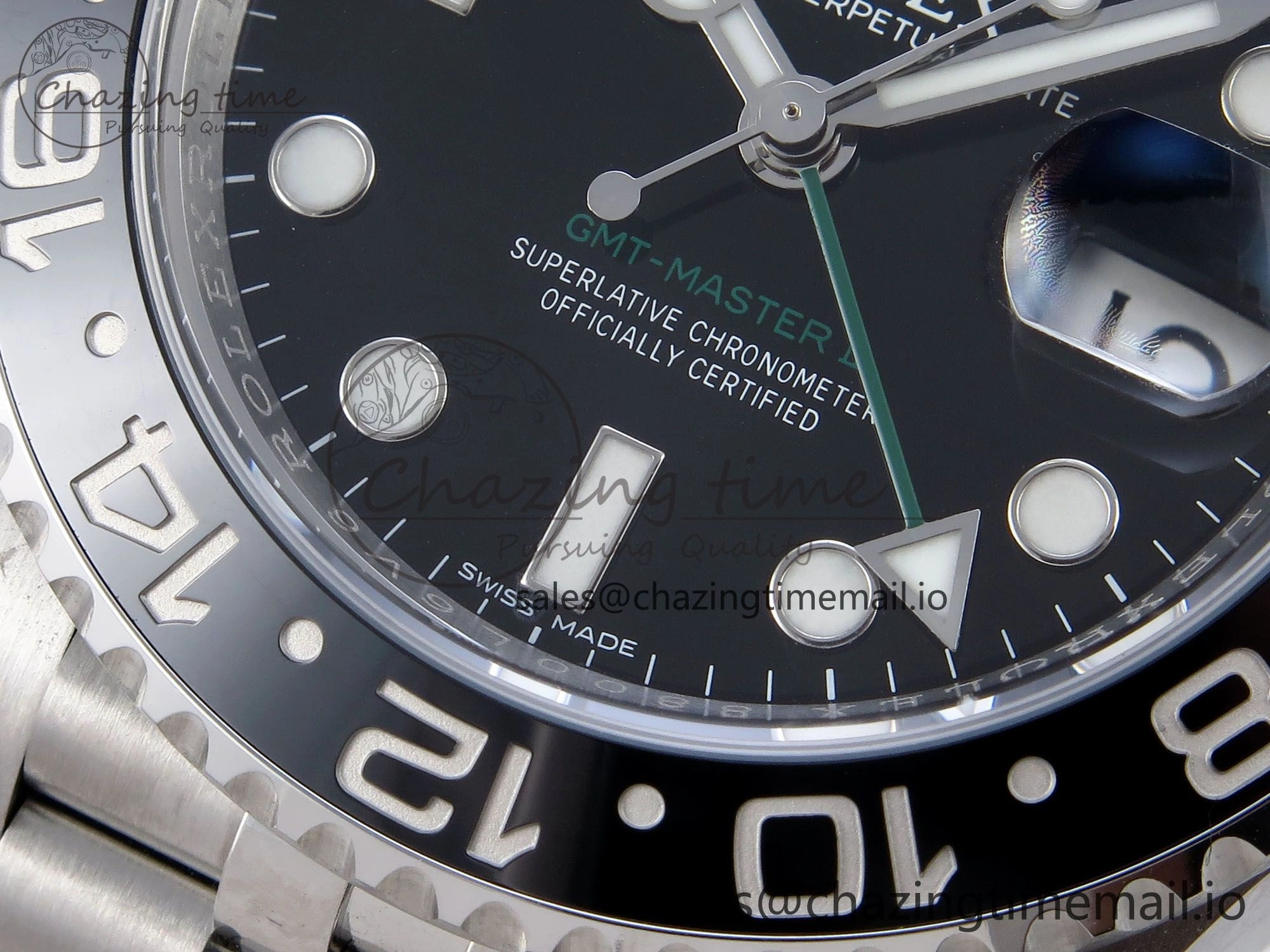 Stretchable GMT Master II 116710 GRNR QF+ 1:1 Best Edition 904L Steel Black Dial on SS Bracelet SH 859