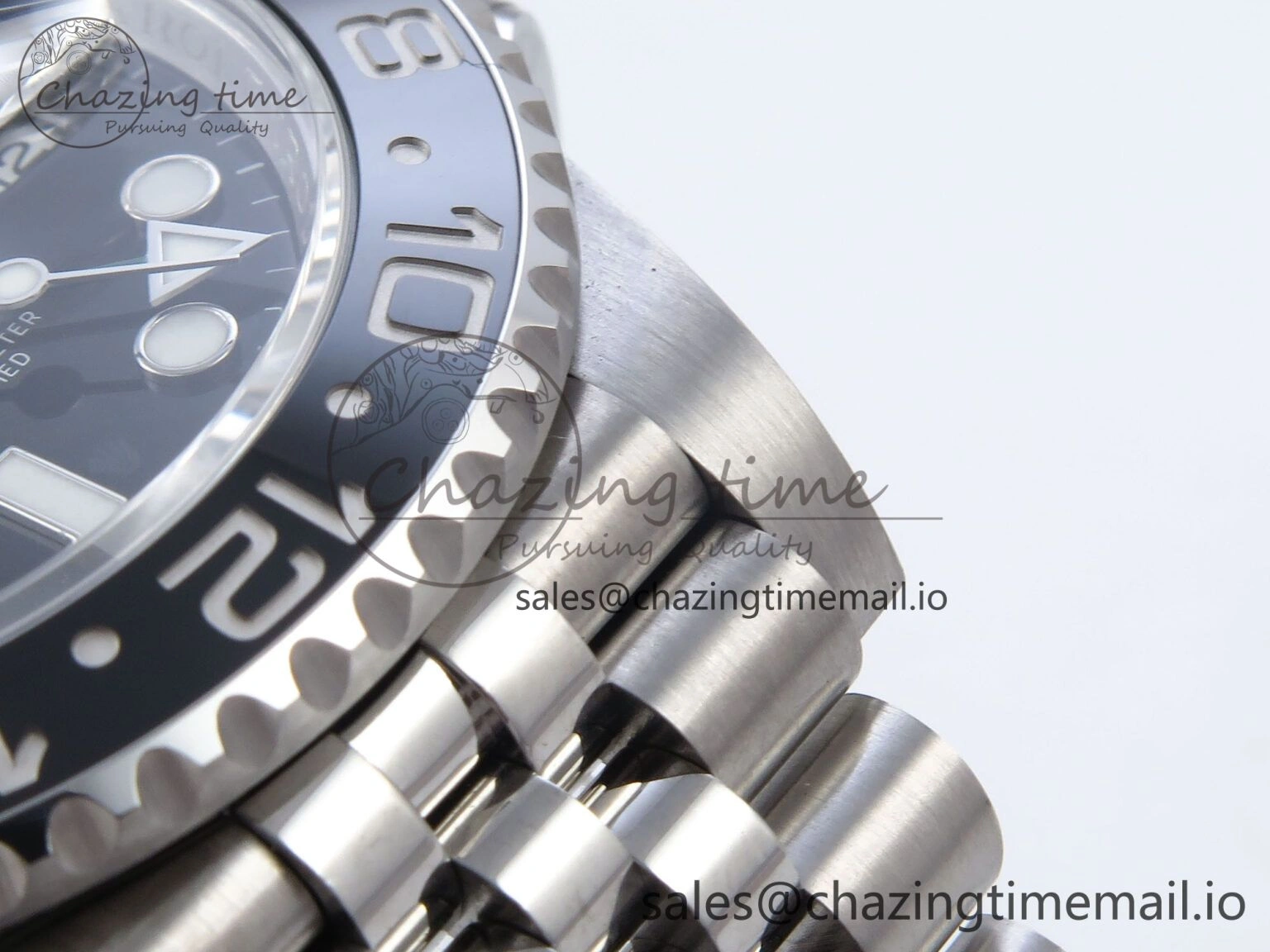 Stretchable GMT Master II 116710 GRNR QF+ 1:1 Best Edition 904L Steel Black Dial on SS Bracelet SH 859