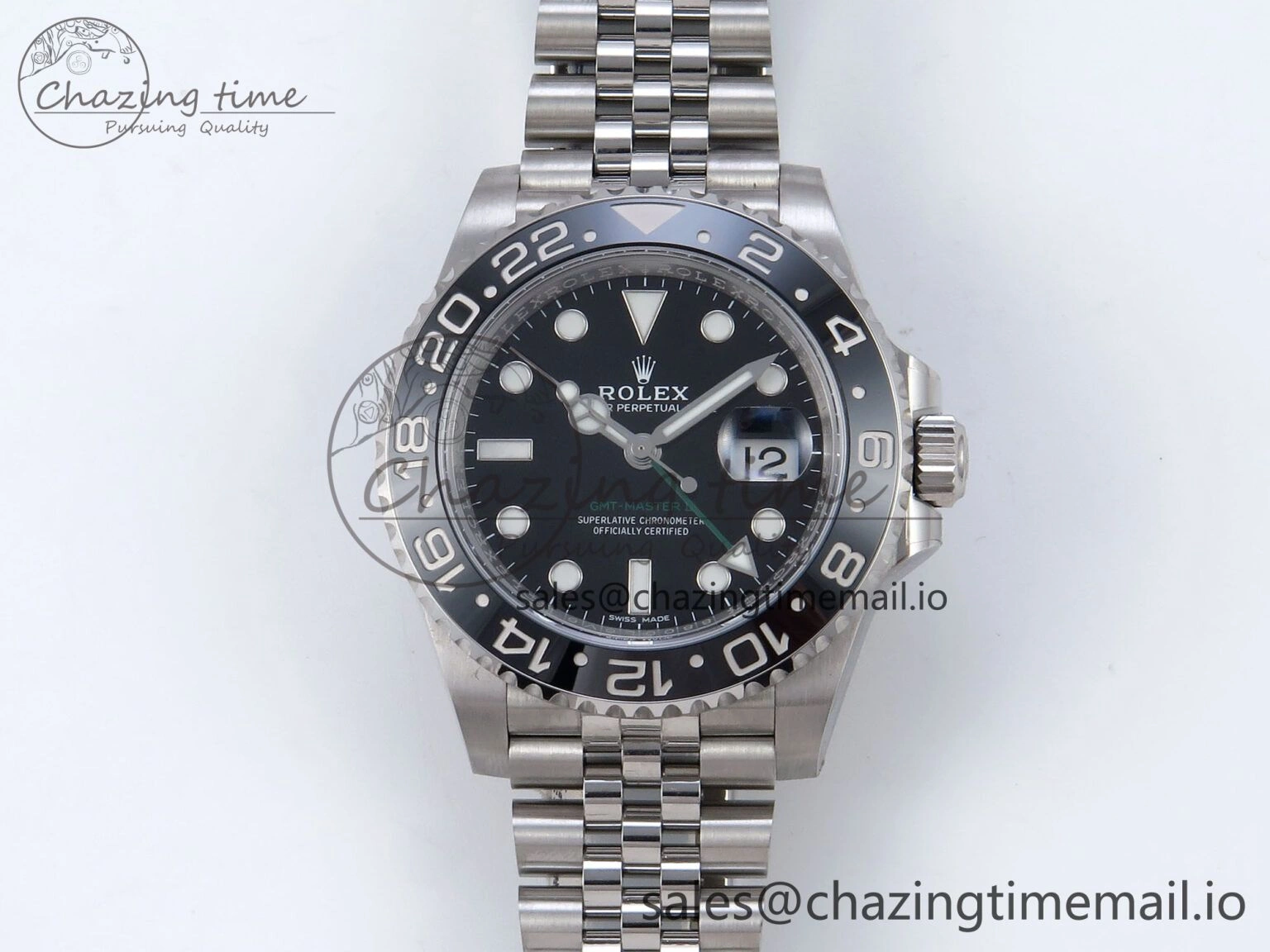 Stretchable GMT Master II 116710 GRNR QF+ 1:1 Best Edition 904L Steel Black Dial on SS Bracelet SH 859