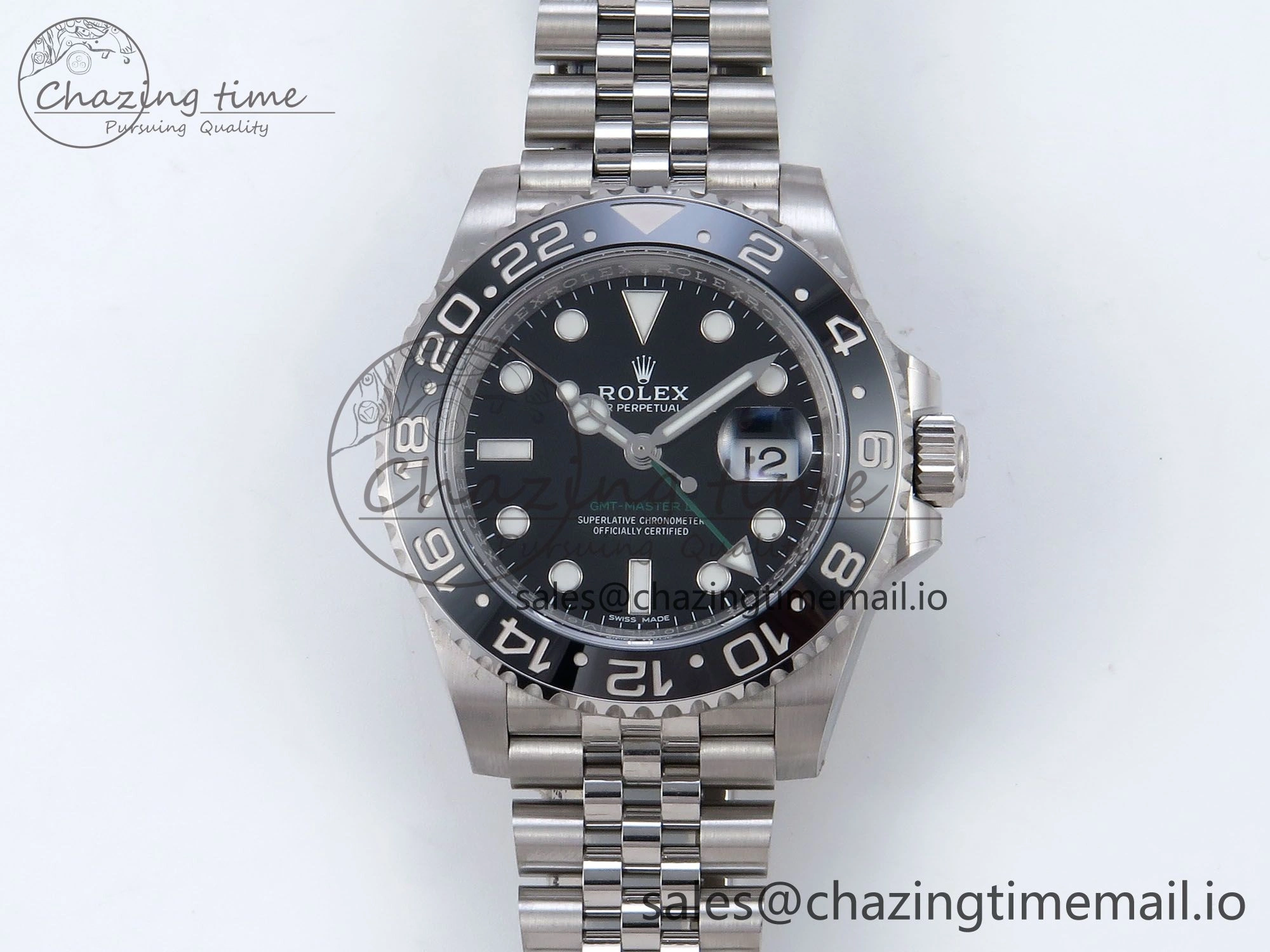 Stretchable GMT Master II 116710 GRNR QF+ 1:1 Best Edition 904L Steel Black Dial on SS Bracelet SH 859
