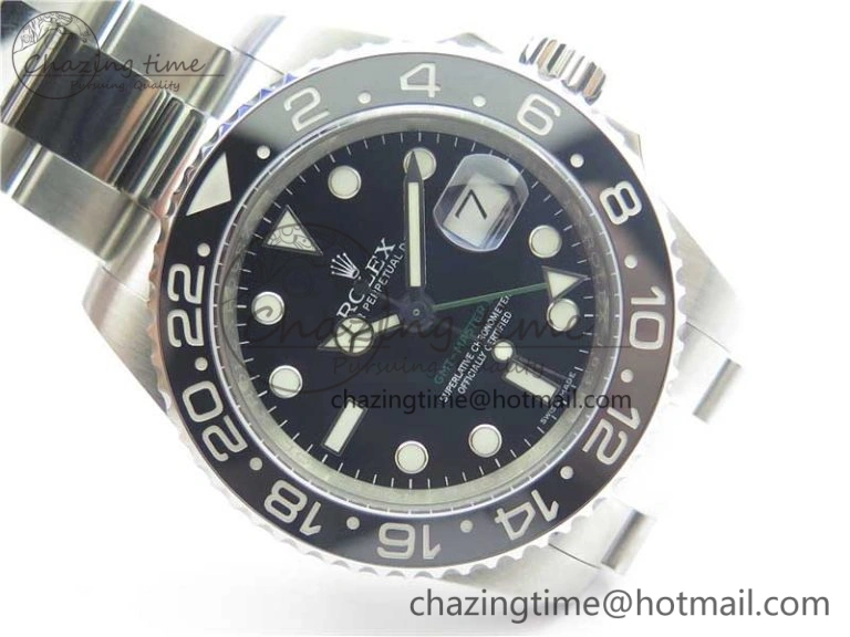 GMT-Master II 116710 LN Black Ceramic 904L Steel 1:1 Noob Best Edition A3186 V10 (Correct Hand Stack) MoistureWicking 3219