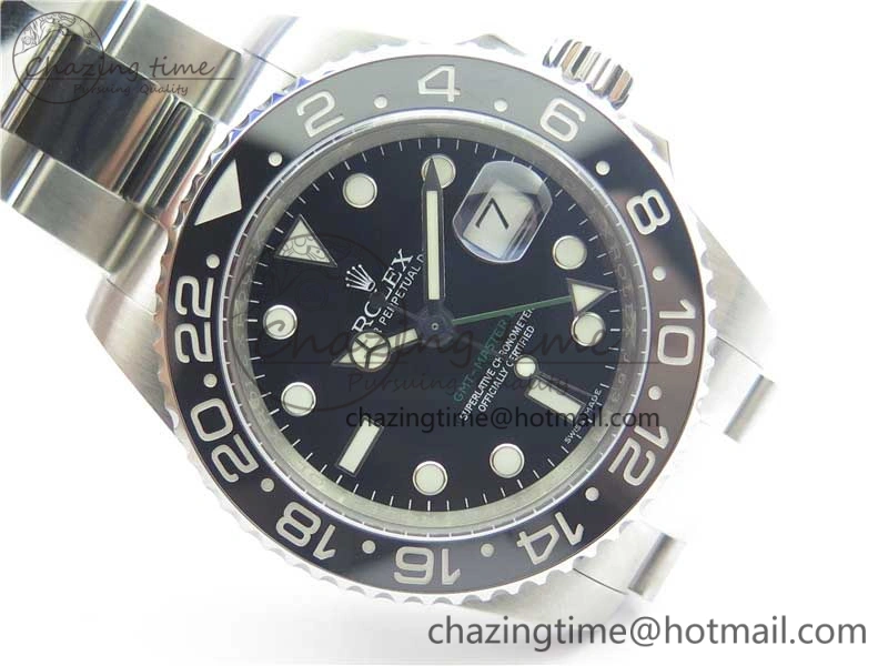 GMT-Master II 116710 LN Black Ceramic 904L Steel 1:1 Noob Best Edition A3186 V10 (Correct Hand Stack) MoistureWicking 3219