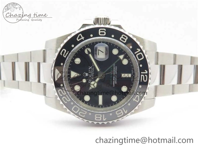 GMT-Master II 116710 LN Black Ceramic 904L Steel 1:1 Noob Best Edition A3186 V10 (Correct Hand Stack) MoistureWicking 3219