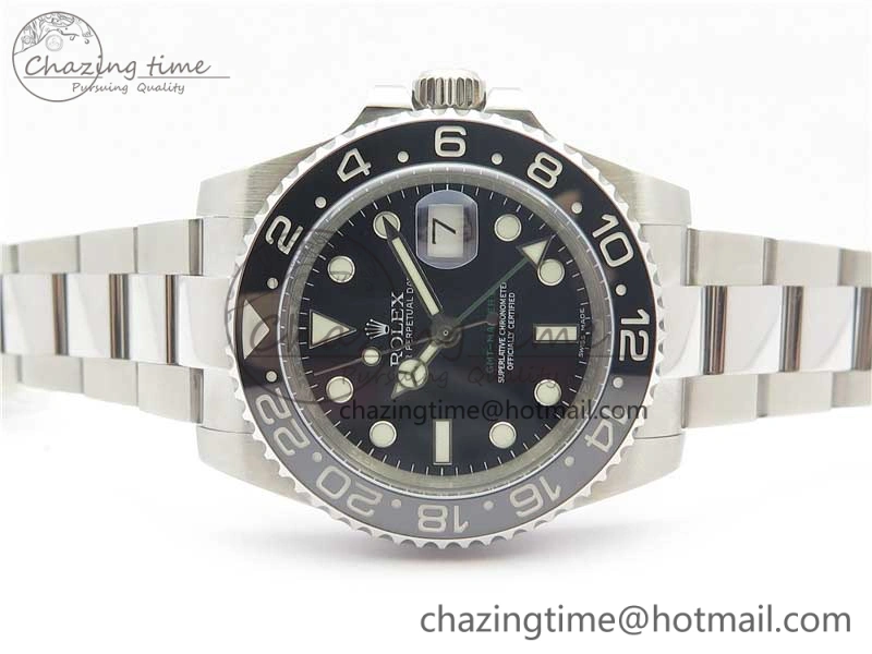 GMT-Master II 116710 LN Black Ceramic 904L Steel 1:1 Noob Best Edition A3186 V10 (Correct Hand Stack) MoistureWicking 3219