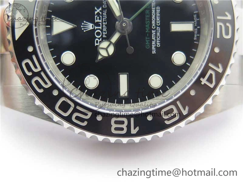 GMT-Master II 116710 LN Black Ceramic 904L Steel 1:1 Noob Best Edition A3186 V10 (Correct Hand Stack) MoistureWicking 3219