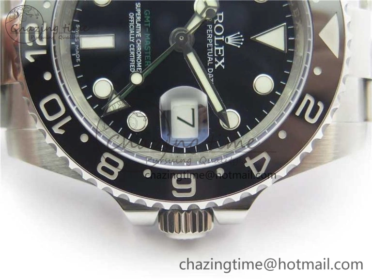 GMT-Master II 116710 LN Black Ceramic 904L Steel 1:1 Noob Best Edition A3186 V10 (Correct Hand Stack) MoistureWicking 3219