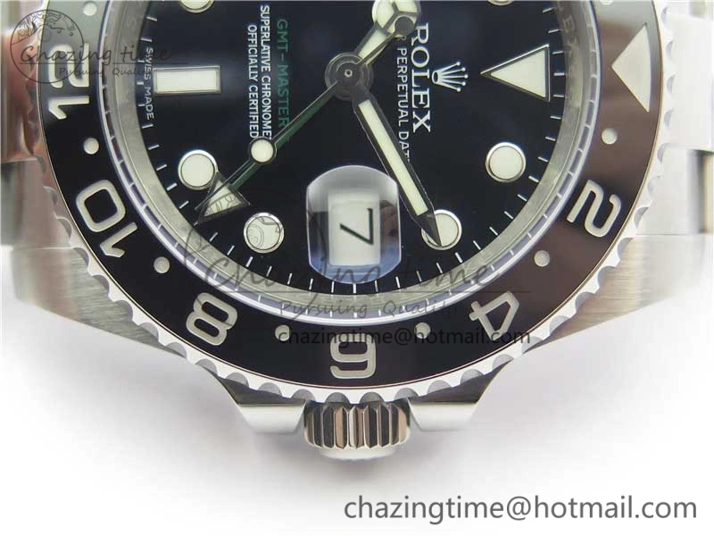 GMT-Master II 116710 LN Black Ceramic 904L Steel 1:1 Noob Best Edition A3186 V10 (Correct Hand Stack) MoistureWicking 3219