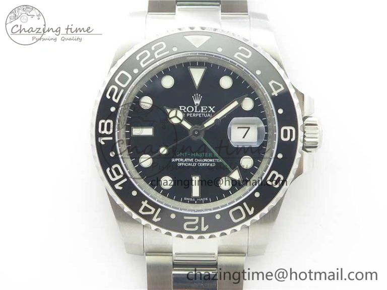 GMT-Master II 116710 LN Black Ceramic 904L Steel 1:1 Noob Best Edition A3186 V10 (Correct Hand Stack) MoistureWicking 3219