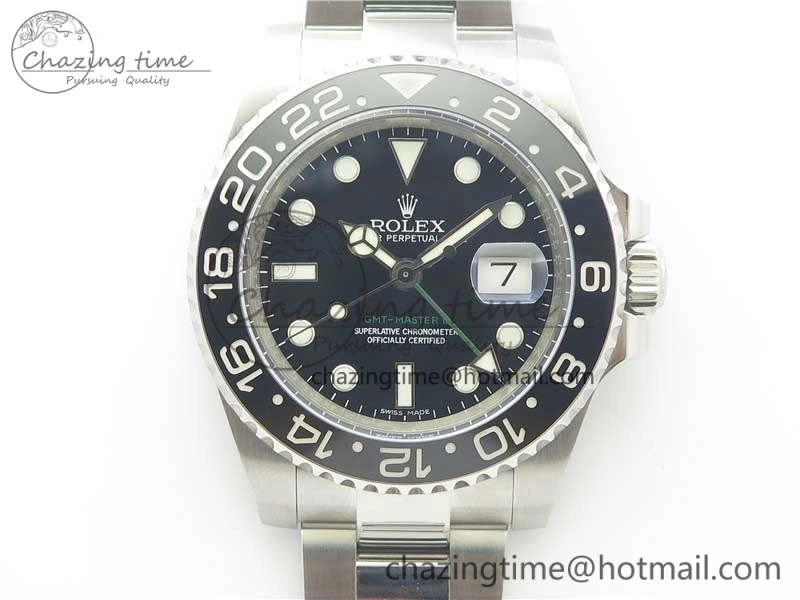 GMT-Master II 116710 LN Black Ceramic 904L Steel 1:1 Noob Best Edition A3186 V10 (Correct Hand Stack) MoistureWicking 3219