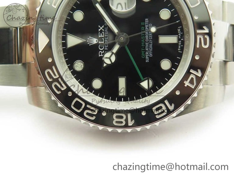 ModernLook GMT-Master II 116710 LN Black Ceramic 904L Steel DJF Best Edition on SS Bracelet A 3245