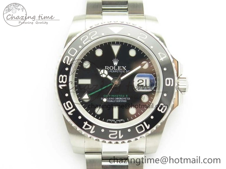 ModernLook GMT-Master II 116710 LN Black Ceramic 904L Steel DJF Best Edition on SS Bracelet A 3245