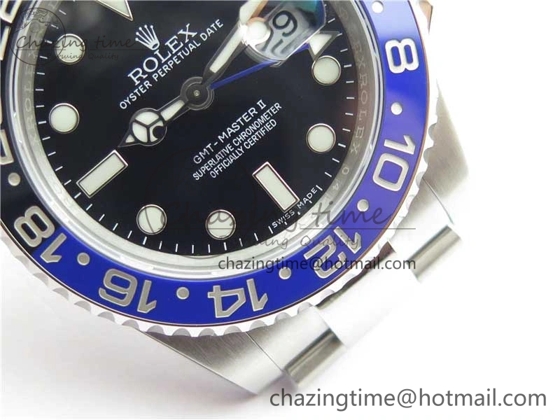 GMT Master II 116710BLNR Batman Ceramic 316L Steel ROF Best Edition Black Dial on SS Bracelet A Contemporary 2659