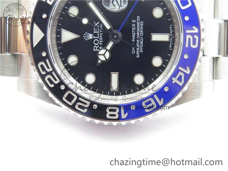 GMT Master II 116710BLNR Batman Ceramic 316L Steel ROF Best Edition Black Dial on SS Bracelet A Contemporary 2659