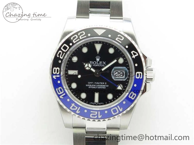 GMT Master II 116710BLNR Batman Ceramic 316L Steel ROF Best Edition Black Dial on SS Bracelet A Contemporary 2659