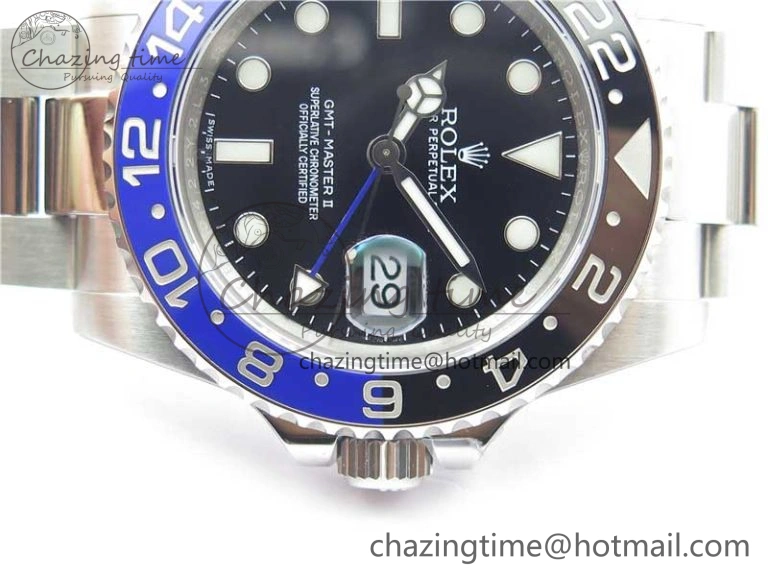 GMT Master II 116710BLNR Batman Ceramic 316L Steel ROF Best Edition Black Dial on SS Bracelet A Contemporary 2659