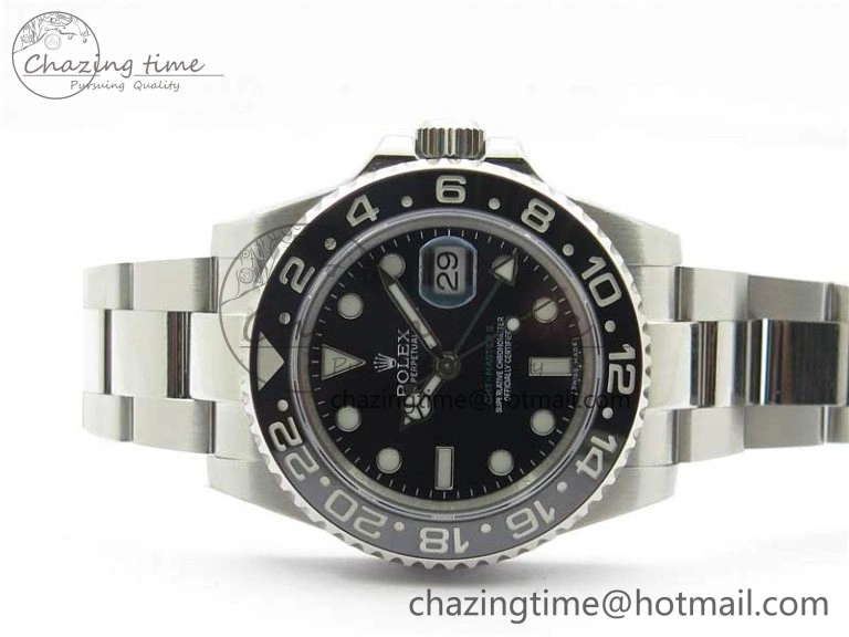 GMT Master II 116710LN Black Ceramic 316L Steel ROF Best Edition Black Dial on SS Bracelet A Tailored 2656