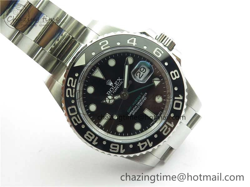 GMT Master II 116710LN Black Ceramic 316L Steel ROF Best Edition Black Dial on SS Bracelet A Tailored 2656