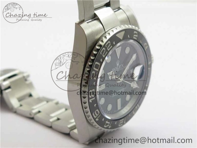 GMT Master II 116710LN Black Ceramic 316L Steel ROF Best Edition Black Dial on SS Bracelet A Tailored 2656