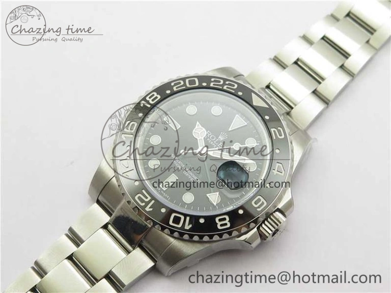GMT Master II 116710LN Black Ceramic 316L Steel ROF Best Edition Black Dial on SS Bracelet A Tailored 2656