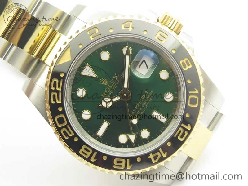 GMT Master II 116713 GMF 904L Steel Edition Green Dial on SS YG Bracelet A Casual 3386