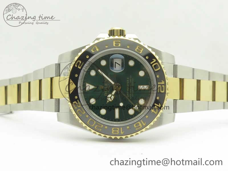 GMT Master II 116713 GMF 904L Steel Edition Green Dial on SS YG Bracelet A Casual 3386
