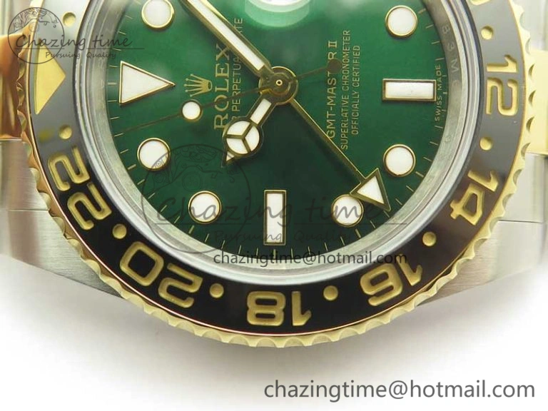GMT Master II 116713 GMF 904L Steel Edition Green Dial on SS YG Bracelet A Casual 3386