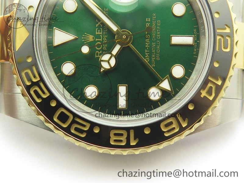 GMT Master II 116713 GMF 904L Steel Edition Green Dial on SS YG Bracelet A Casual 3386