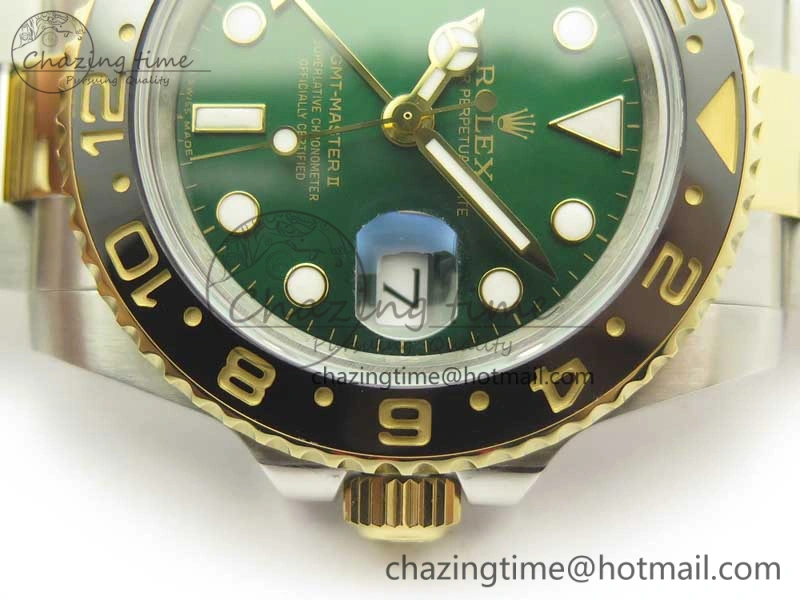 GMT Master II 116713 GMF 904L Steel Edition Green Dial on SS YG Bracelet A Casual 3386