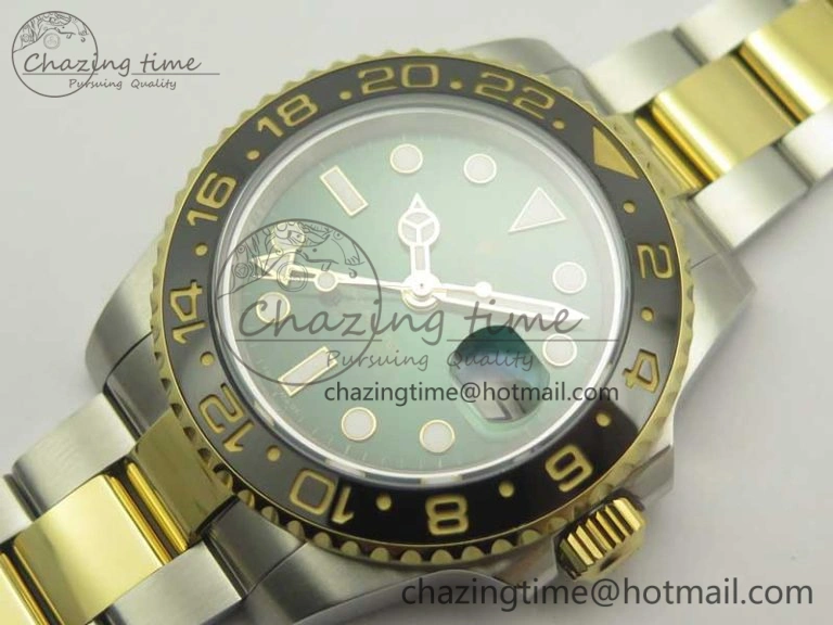 GMT Master II 116713 GMF 904L Steel Edition Green Dial on SS YG Bracelet A Casual 3386