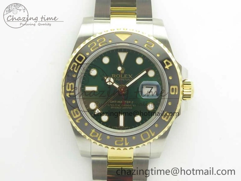 GMT Master II 116713 GMF 904L Steel Edition Green Dial on SS YG Bracelet A Casual 3386