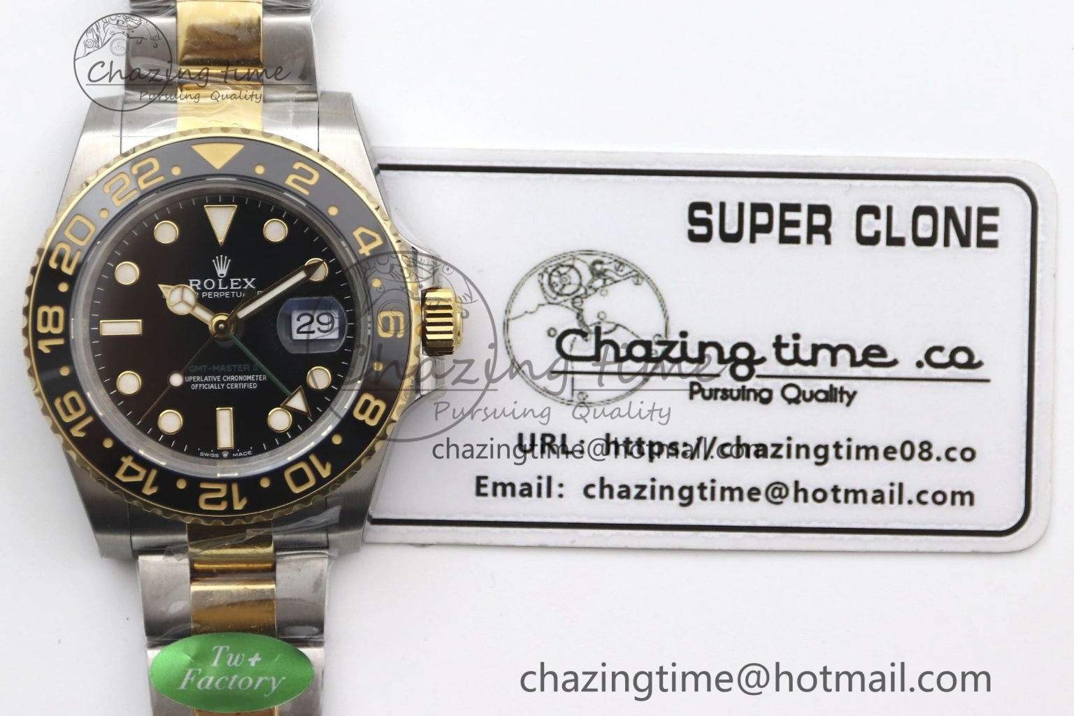 SunProtective GMT Master II 116713 LN 904L SS TW+ Best Edition on SS YG Bracelet VR3186 CHS 1977
