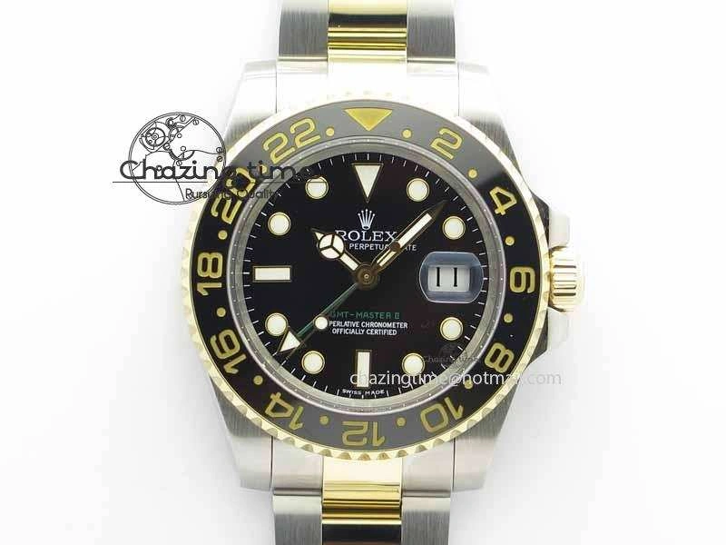 GMT-Master II 116713 LN Black Ceramic Thick YG Wrapped 1:1 Noob Best Edition A3187 (Correct Hand Stack) Breathable 3642
