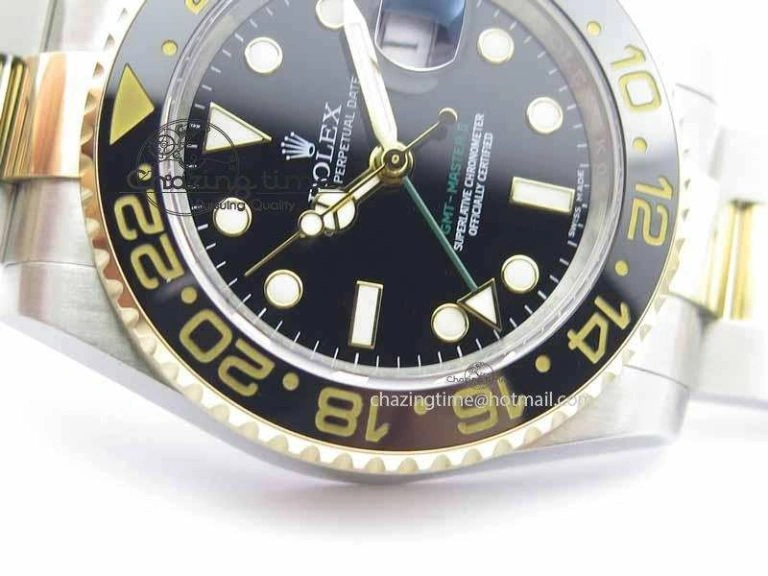 GMT-Master II 116713 LN Black Ceramic Thick YG Wrapped 1:1 Noob Best Edition A3187 (Correct Hand Stack) Breathable 3642