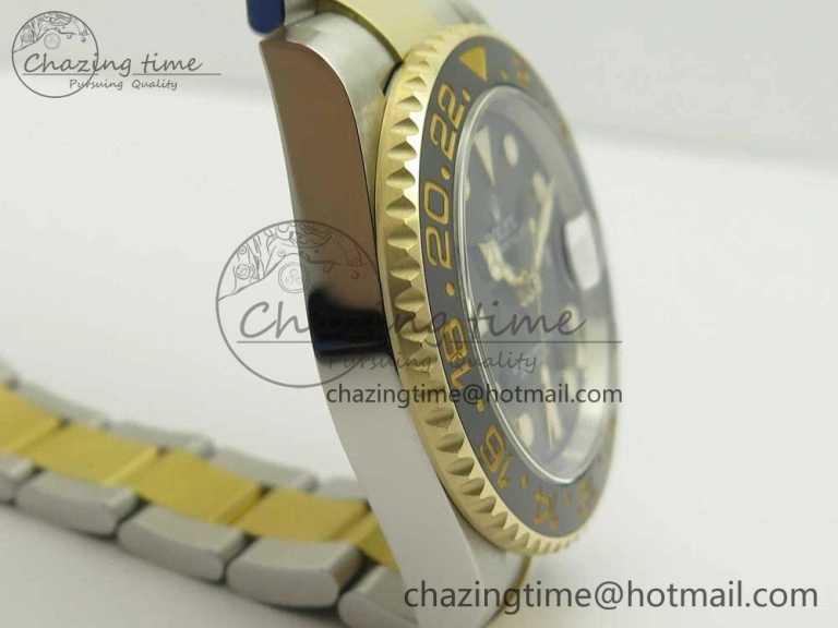 Original GMT-Master II 116713 LN Black Ceramic Thick YG Wrapped 904L Steel 1:1 Noob Best Edition A3187 (Correct Hand Stack) 3304