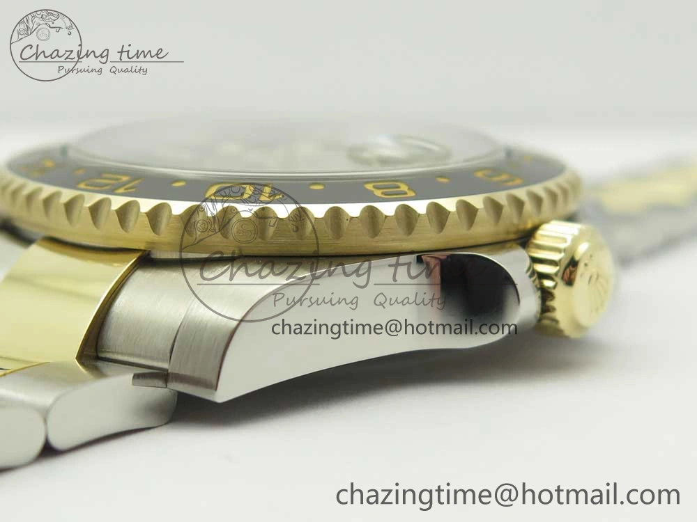 Original GMT-Master II 116713 LN Black Ceramic Thick YG Wrapped 904L Steel 1:1 Noob Best Edition A3187 (Correct Hand Stack) 3304