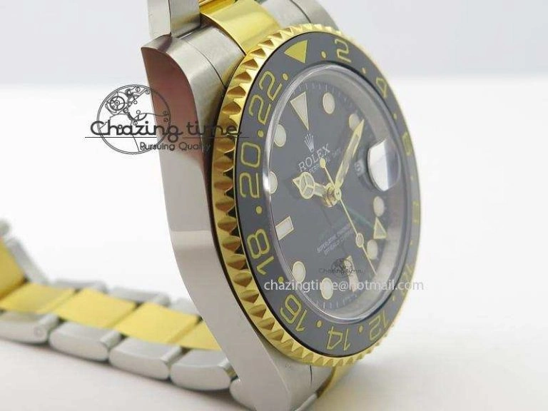 GMT-Master II 116713 LN Bp-Maker Best Edition YG Wrapped Bezel Black Dial On SS YG Bracelet ETA Stylish 3987
