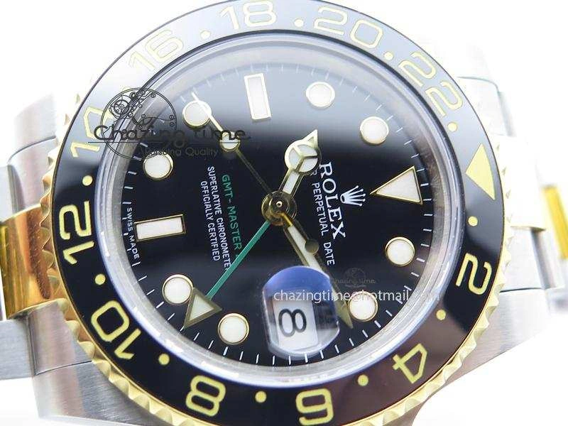 GMT-Master II 116713 LN Bp-Maker Best Edition YG Wrapped Bezel Black Dial On SS YG Bracelet ETA Stylish 3987